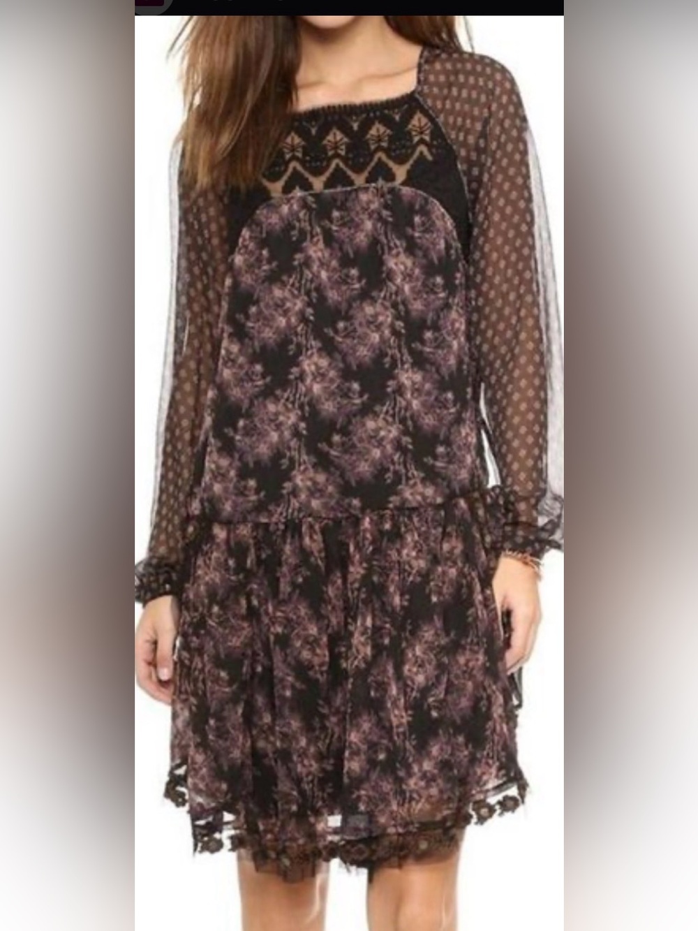Free People Elsie Midnight Garden Dress NWT